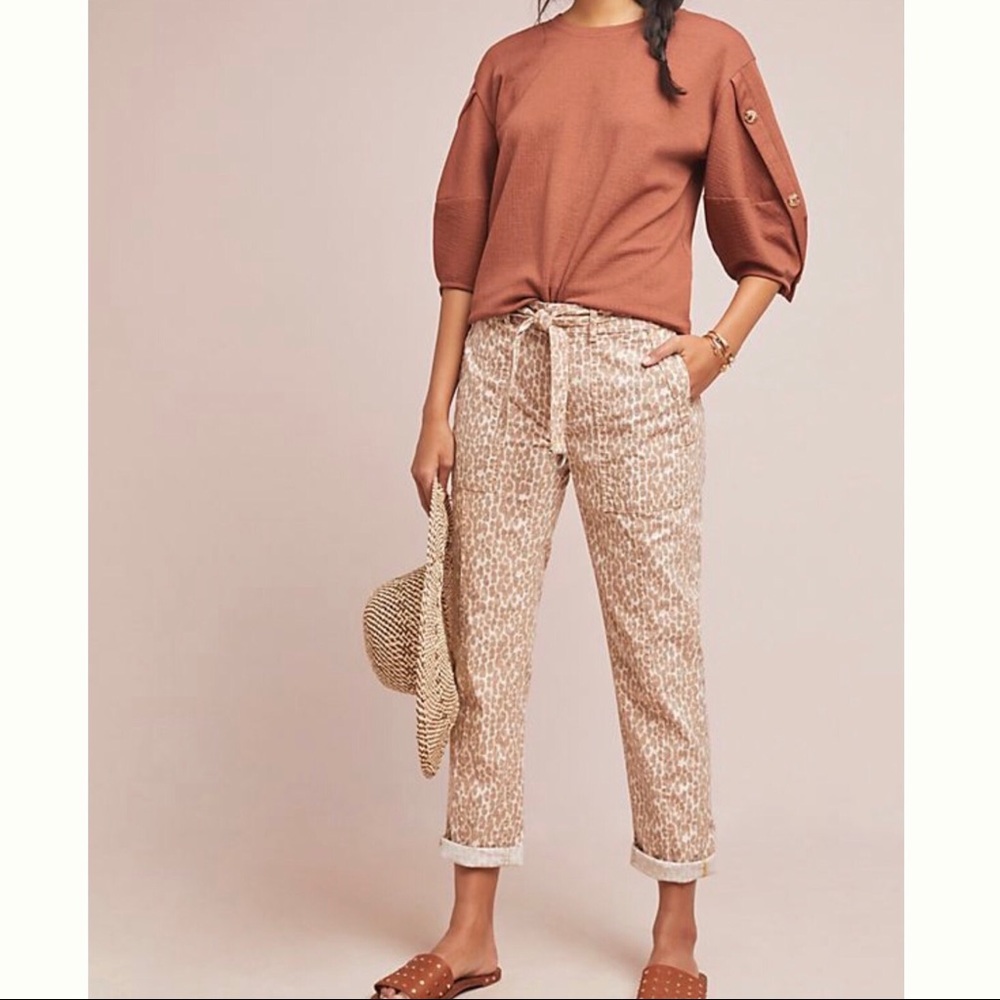 Anthropologie Wanderer Utility Pants Leopard